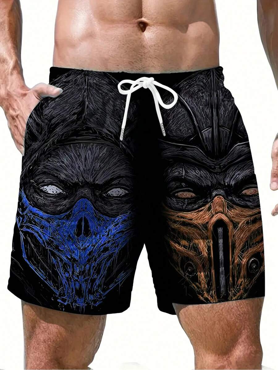 3D Digital Printed Breathable Soft Casual Hawaiian Beach Holiday Daily Loose Fit Men Shorts