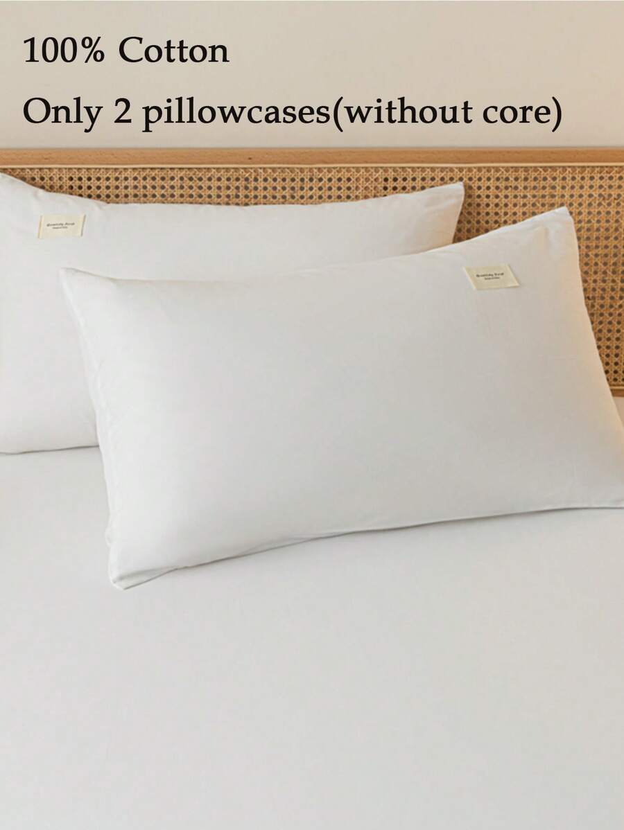 2 capas de almofada 100% algodão de cor sólida, design envelope (2 capas de almofada, enchimento de almofada não incluído), moderno e minimalista, confortável e suave para a pele, decoração de casa, adequado para hotel, quarto, quarto de hóspedes, todas as estações, roupa de cama lavável