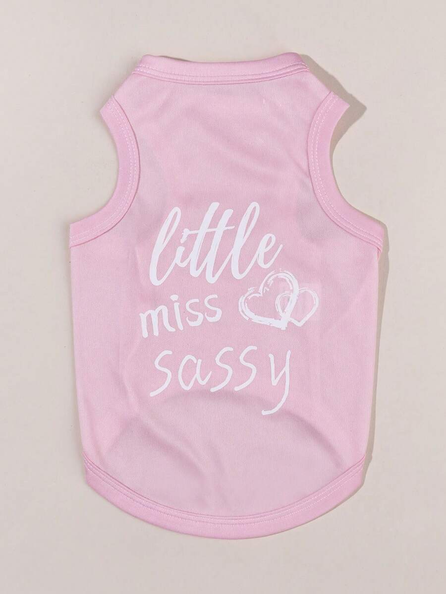 1pc "Little Miss Sassy" Printed Pet Cooling Vest, Anti-Flea, Hair Shedding Reduction, Breathable For Cats And Dogs Indoor/Outdoor Use