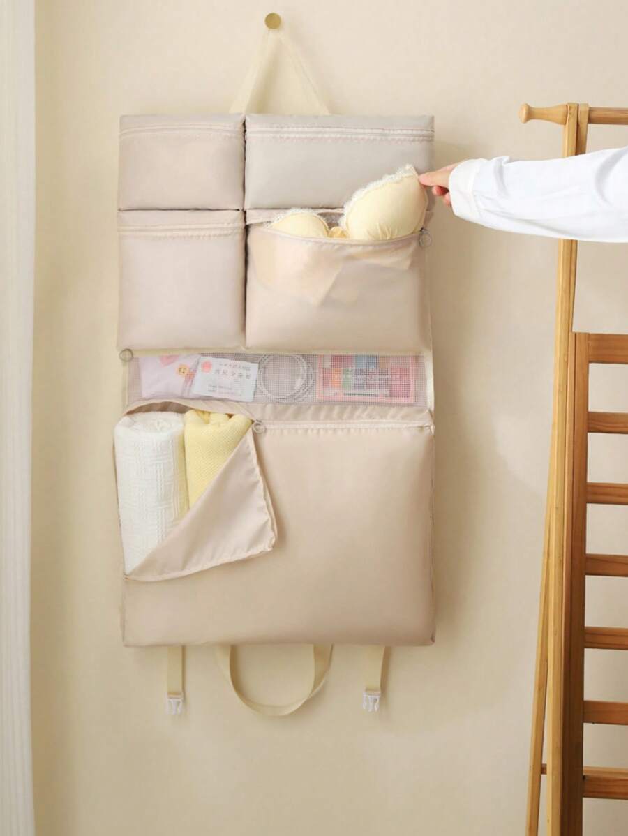 1 Set Of 7 Travel Organizers + 1 Foldable Organizer Bag, Collapsible Clothes Sorting Bag, Underwear & Socks Organizer, Large Capacity Suitcase/Maternity Bag, Portable Packing Cubes, Waterproof Hanging Organizer Bag, Suitable For Summer Travel, Vacation, Long-Term Travel/Short Business Trip, Home Organization/Seasonal Storage, Dorm/Outdoor Camping