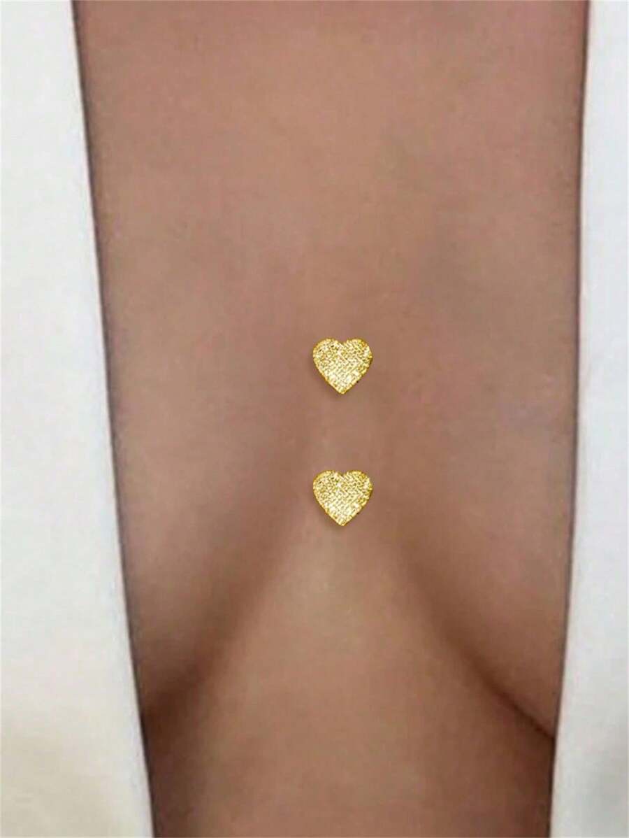 Sexy Glitter Heart Shape Rhinestone Pasties, Jewelry Accessory For Women's Bikini, Nightclub Party