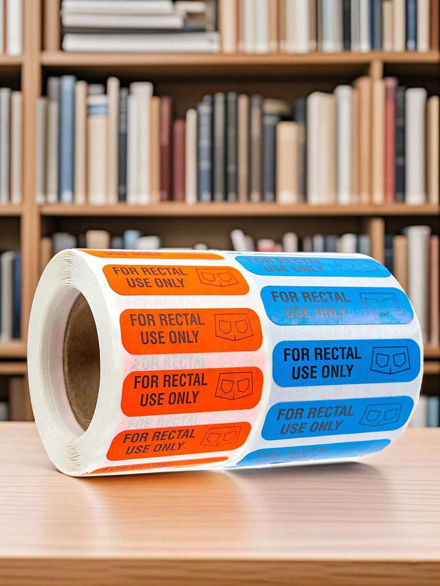 500 peças/rolo "SOMENTE PARA USO RETAL" Adesivos de etiqueta à prova d'água, decalques engraçados removíveis em PVC azul e laranja