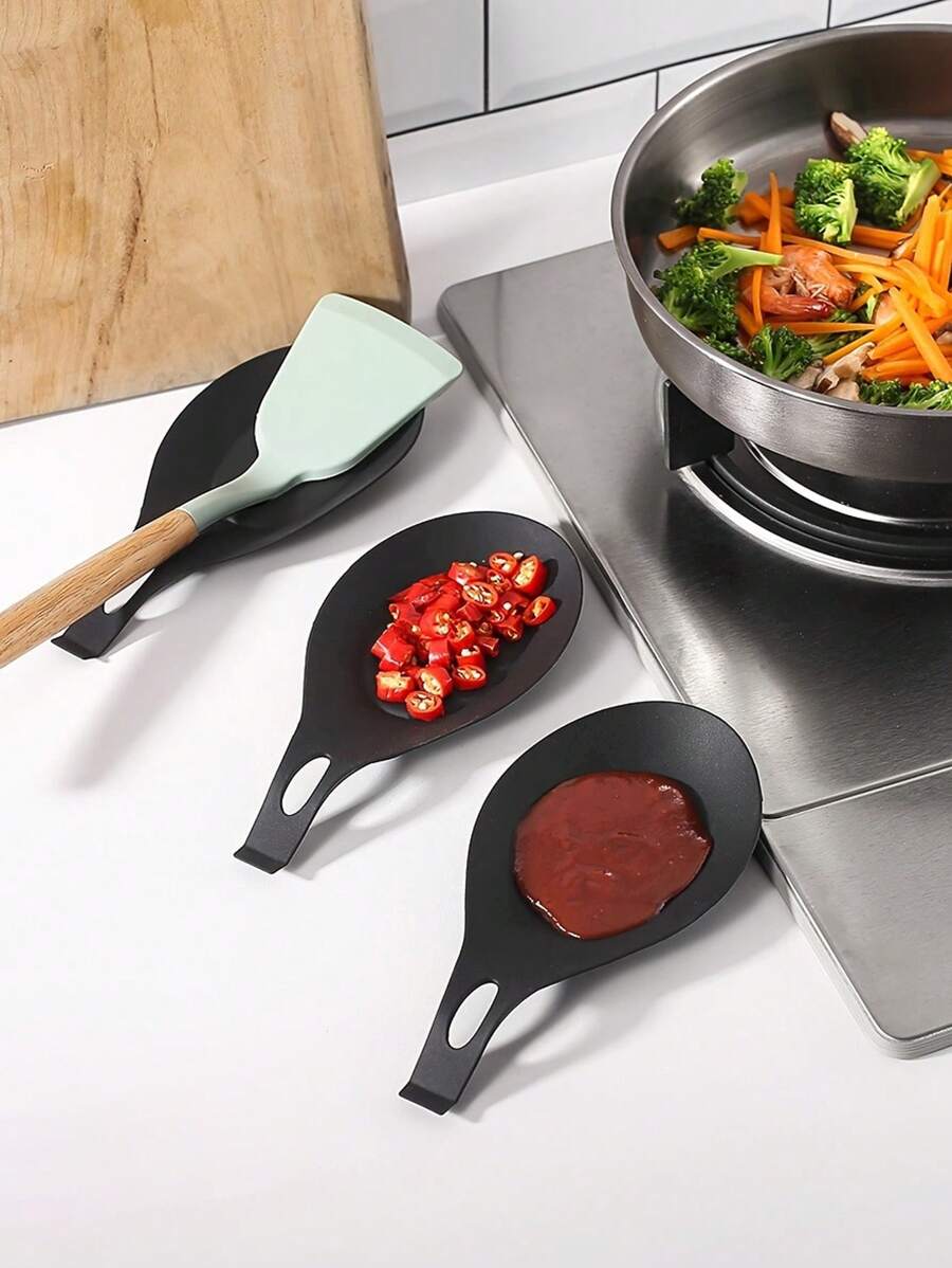 Silicone Spoon Rest Pad, Easy To Clean Kitchen Tool Mat, Heat Resistant Spoon Holder Dish