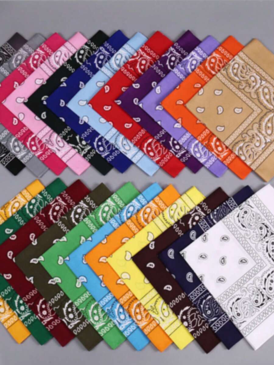 1 szt. Klasyczny retro styl uliczny z nadrukiem orzechów nerkowca Paisley kwadratowy szalik bandana, uniwersalny jako apaszka, opaska na głowę, opaska na nadgarstek, chusta na głowę, opaska na czoło, kieszonkowy kwadrat