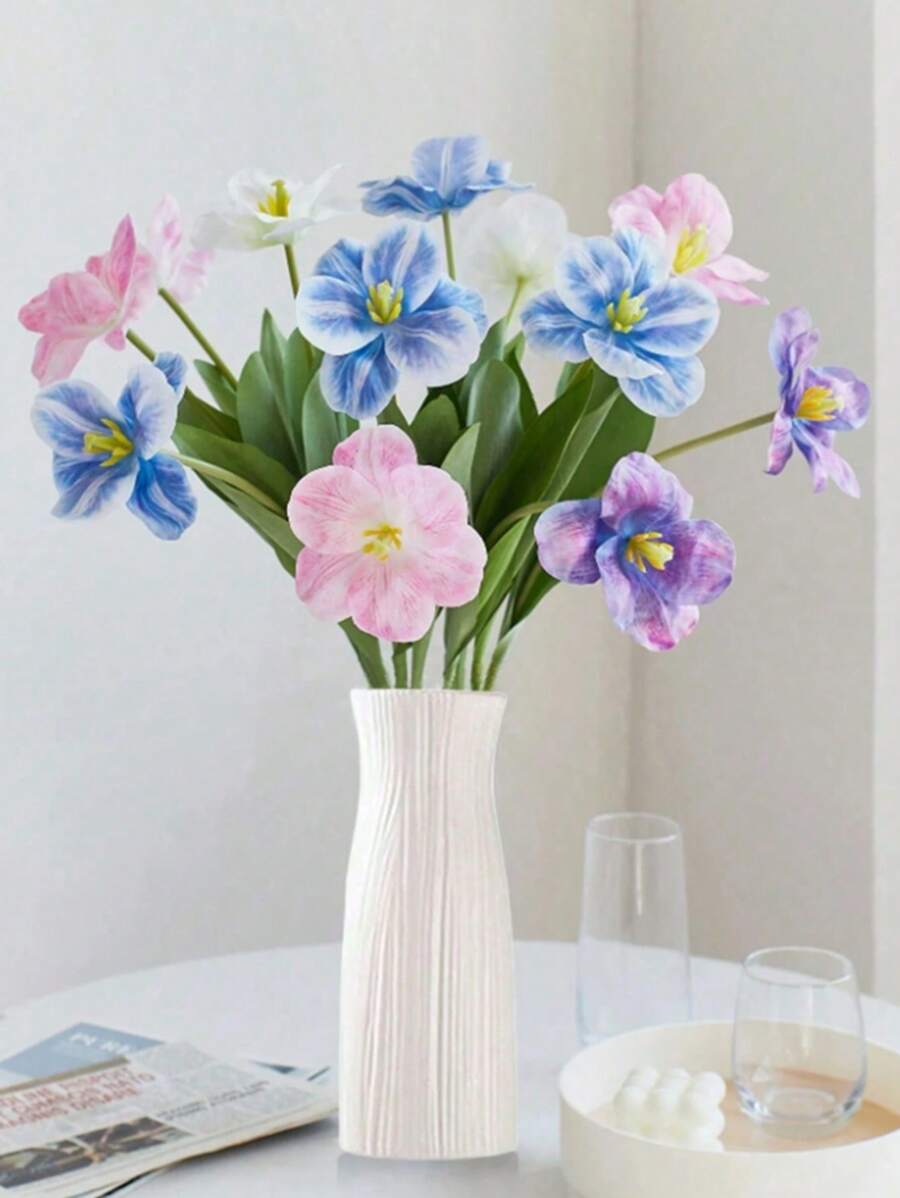2pcs Creative Unbreakable PE Flower Vase, Indoor Decorative Container For Fresh/Dried Flowers, Suitable For Potted Plants, Flower Arrangement, Wedding/Party/Office Desk Decor
