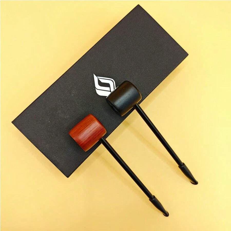 Cachimbo de Fumo em Estilo de Trompete de Ébano - Design Reto Clássico, Adequado Para Uso Diário e Acessórios de Limpeza, Tamanho Pequeno, Cachimbo de Tabaco