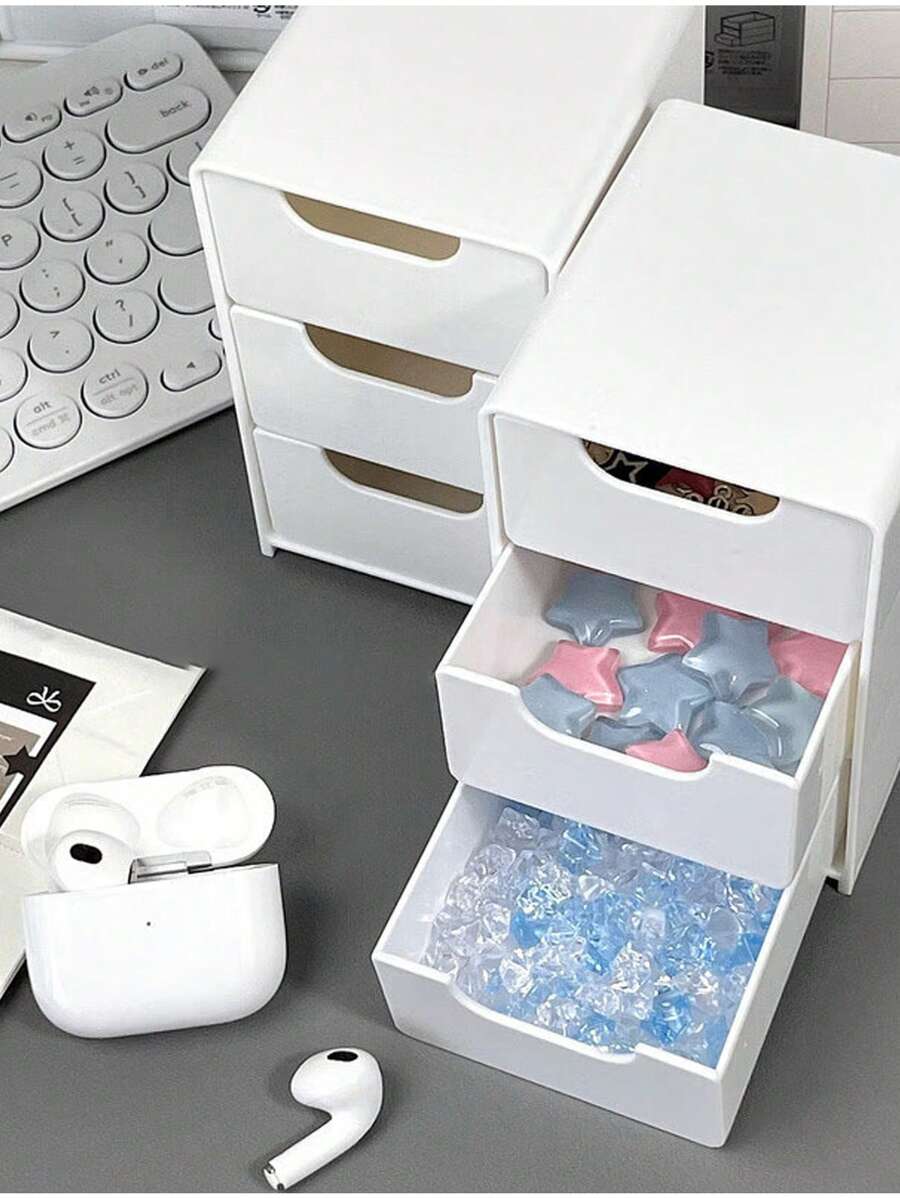 1pc/ Acrylic Storage Box Drawer Type Divided Desktop Organizer Portable Box Cosmetics Socks Sundries Toy Storage Box Summer For Women Storage Organizer Gift Wedding