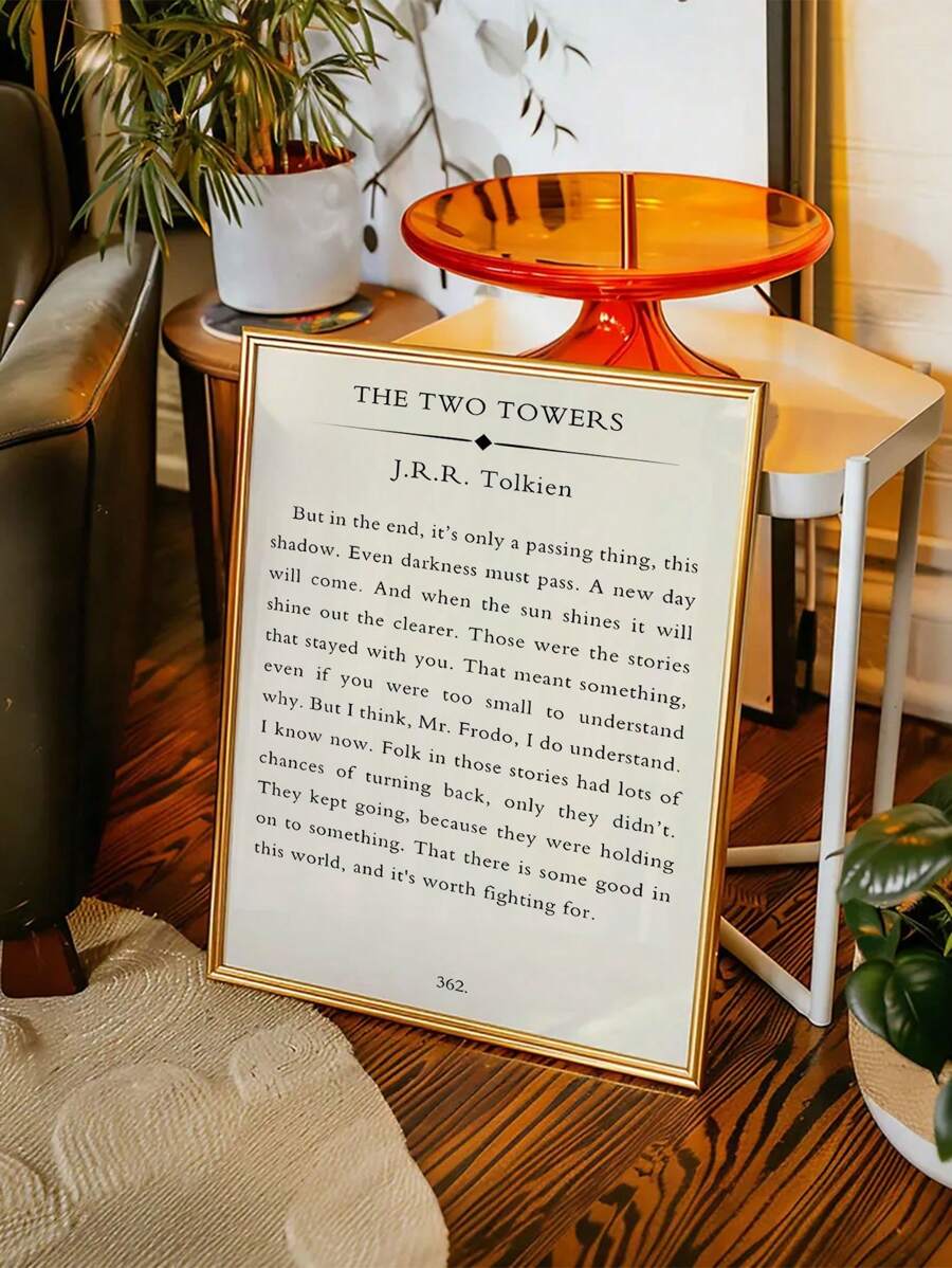 1 Stück Tolkiens berühmtes Zitat aus "Die zwei Türme" - Leinwandkunstposter - Rahmenlose Wanddekoration, geeignet für Wohnzimmer, Schlafzimmer und Büros - Vintage und moderne Stile, Seiten- und Raumdekoration