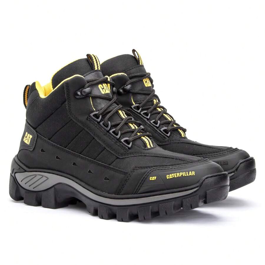 Bota Adventure Couro cat Masculino Coturno Qualidade Pronta Entrega Amarrar, Bota coturno adventure