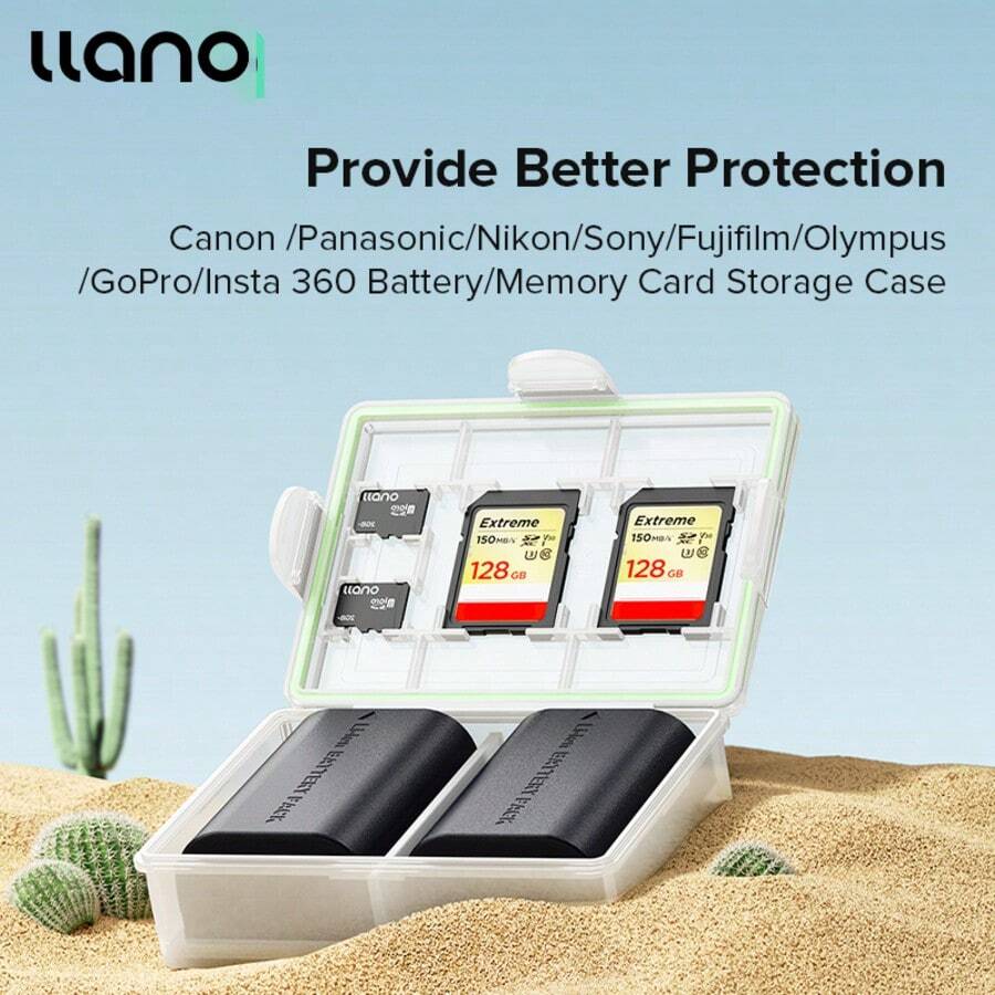 Llano Professional Camera Battery Box – Waterproof & Dustproof SD/TF Card Protector Case, Compact & Durable For Travel & Storage
