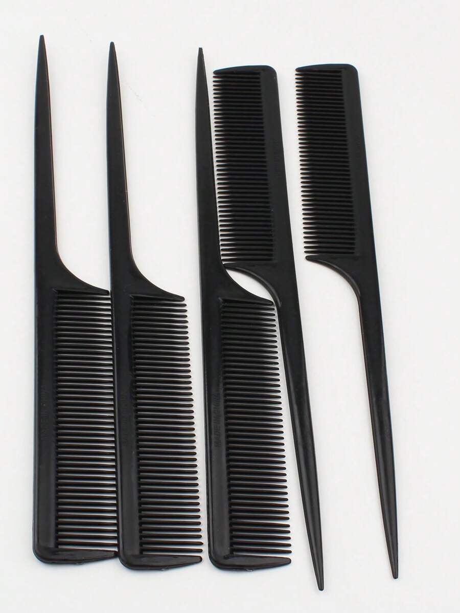 3/5 Stück einfarbige Schwanz Kämme, Anti-statisch Salon Kämme für langes Haar für Friseure, Dichtzahn Plastikkämme