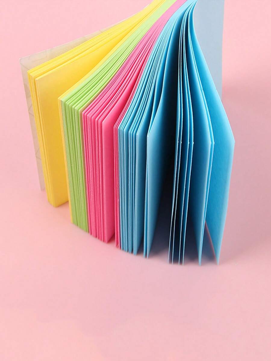 1pc Yellow/Green/Pink/Blue, Four-Color Sticky Notes Coloured Sticky Notes 2.99 X 3.97 Inch, Self-Adhesive Notes, Bright Sticky Notes, Colourful Rectangular Sticky Notes For Office, Home, School, Meeting
