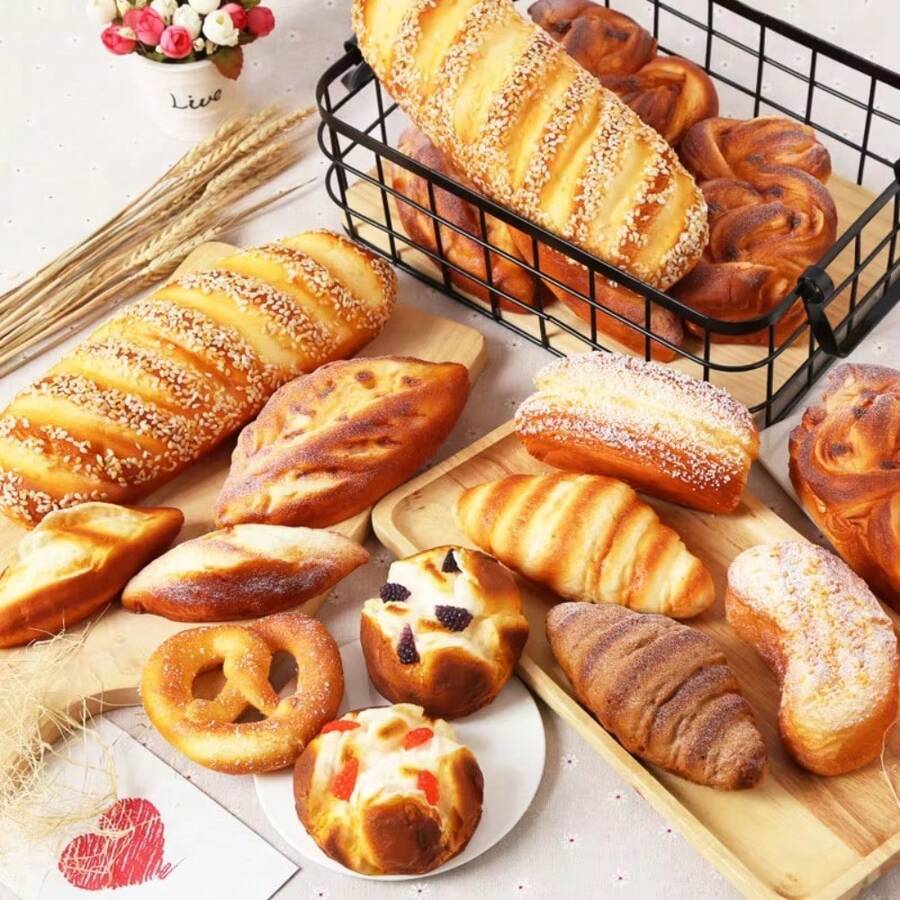 1 Pc PU Artificial Bread Simulation Food Model Fake Doughnut Home Decor Cake Shop Bakery Window Display Photography Props Table Decor