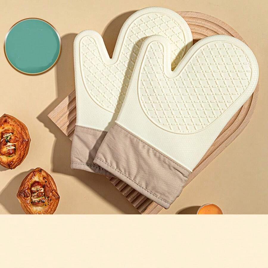 1 Silicone Oven Glove - Heat-Resistant And Non Slip Kitchen Glove With Hanging Ring, Suitable For Baking, Microwave And Stove - Perfect For Thanksgiving, Christmas, Halloween