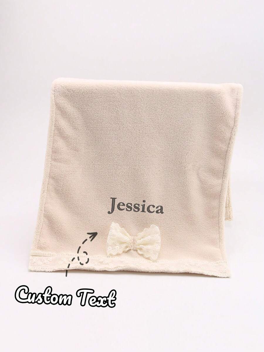 Toalha de mão personalizada com design bordado, personalizável com nome ou texto, toalhas de mão com laço, toalhas de mão para cozinha, banheiro, casa e viagem.