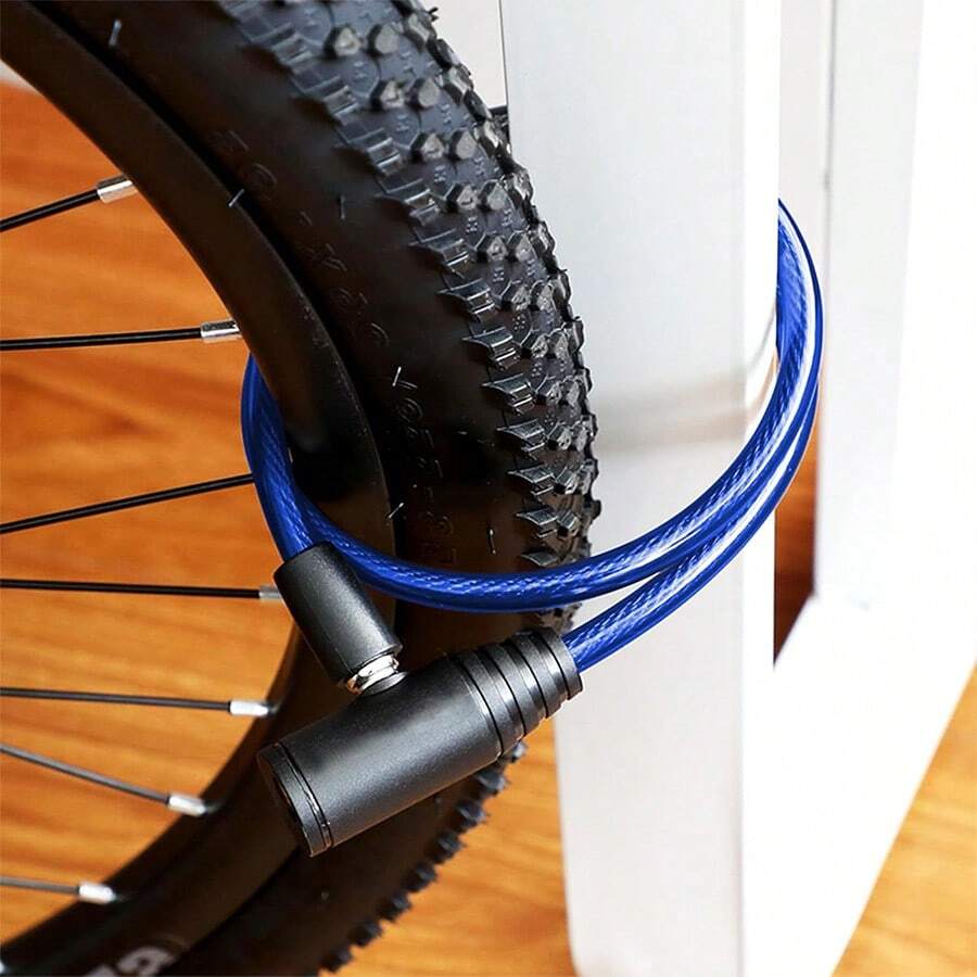 1pc Bicycle Lock With Key, Blue, Green, And Red Similar To Bicycle Cable Lock, Used To Protect Your Bicycle Accessories, Length 60cm/23.6 Inches