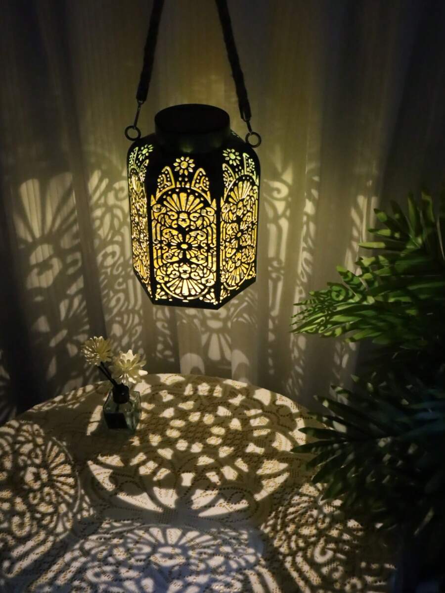 1 Stück Vintage Gusseisen Solar Beleuchtung, Outdoor LED Landschaftsbeleuchtung für Terrasse, Hof, Garten, Weg, Rasen, Straße, Party und Muttertags-Weihnachtsdekoration