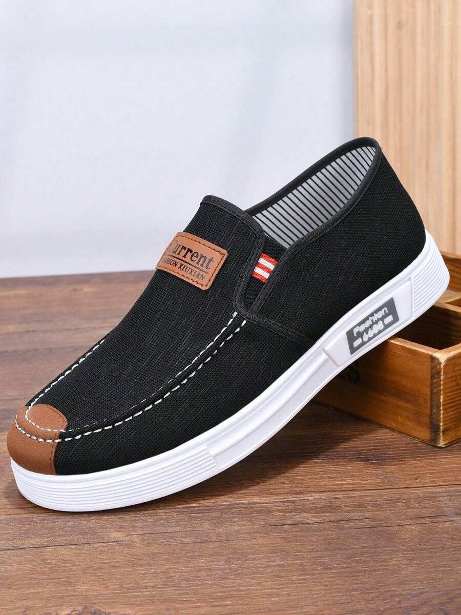 Mocassini formali slip-on in tela traspirante da uomo, scarpe antiscivolo per il lavoro