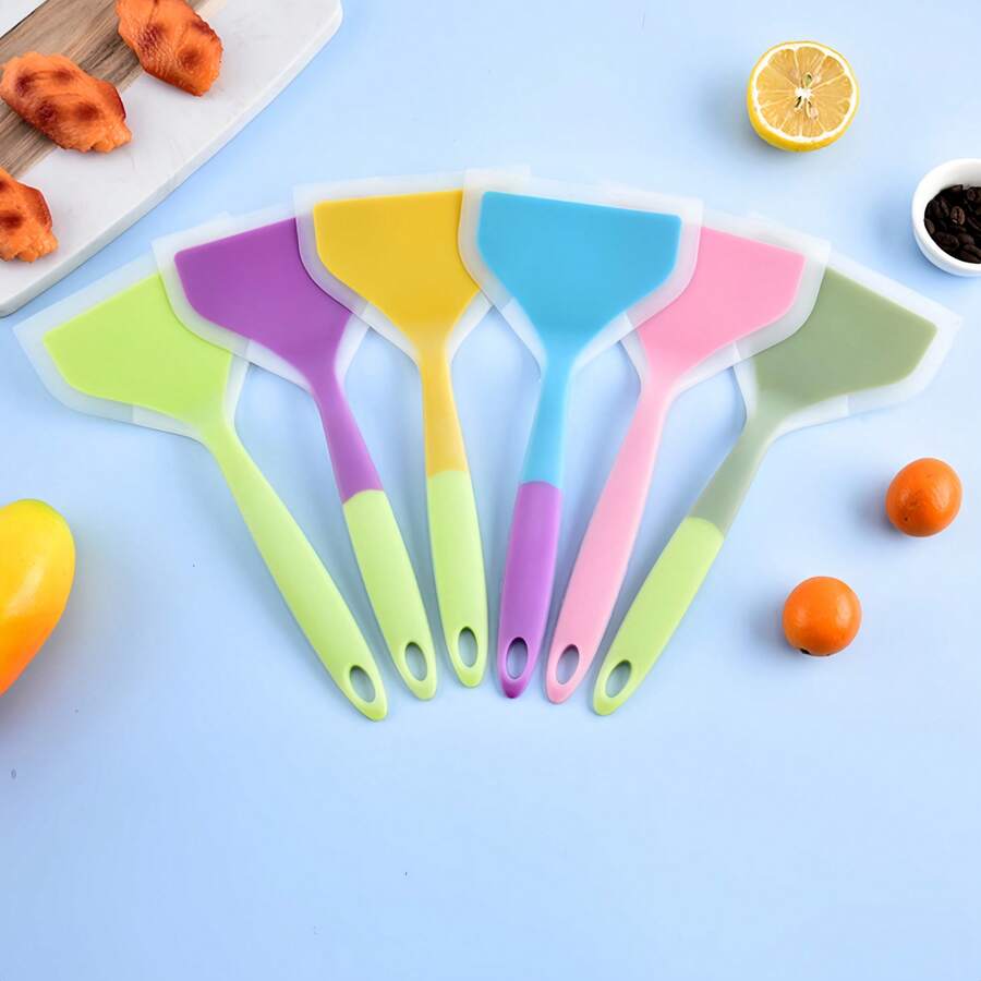 1pc Non-Stick Pancake & Fried Egg Frying Pan And Silicone Spatula Kitchen Utensil - Premium Non-Stick, Heat-Resistant, Ergonomic Design For Effortless BBQ Steak, Pizza Baking & Cooking - Durable, Easy To Clean, And Dishwasher Safe