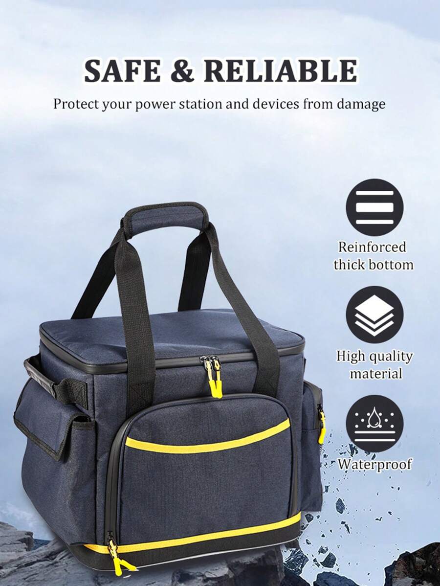 1pc Simple Style Large-Capacity Portable Waterproof Mobile Power Tool Storage Bag, A Variety Of Items Storage Bag, Very Suitable For Wild Camping, Out Of The House Use, Long-Distance And Short-Distance Travel Use, Holiday Gifts