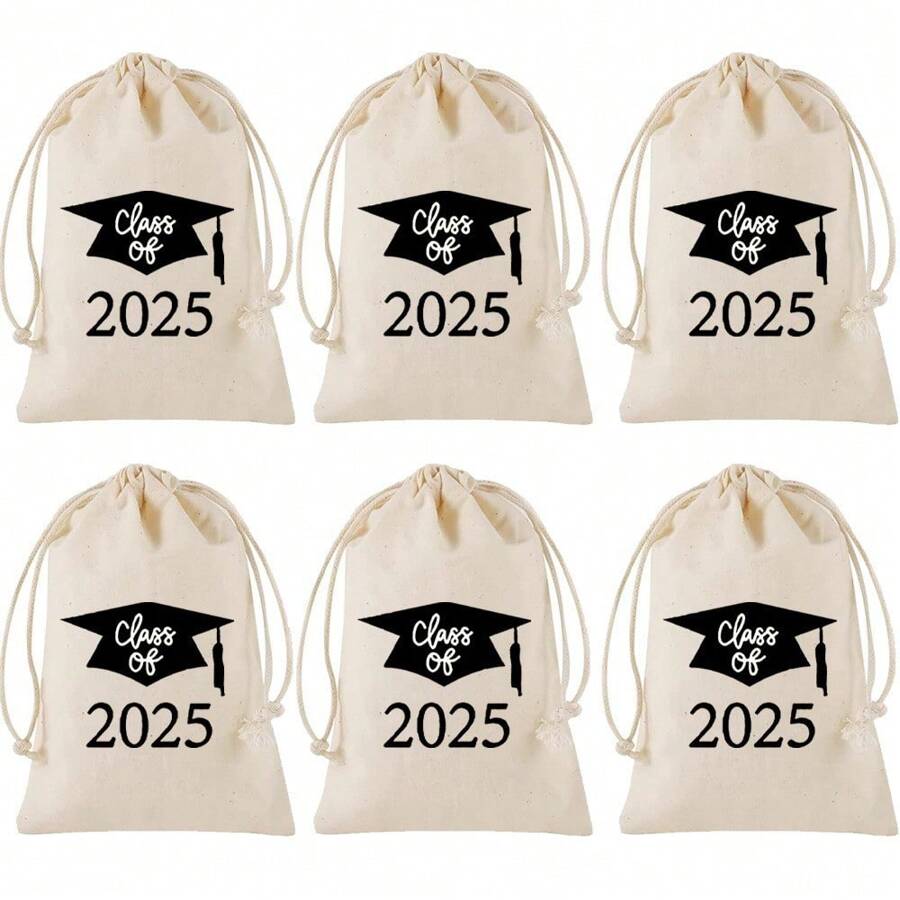 1/10pcs, Graduation Party Gift Drawstring Bags, 2025 Class Party Commemorative Gift