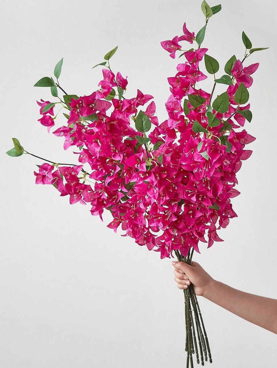 3/6pcs Artificial Flowers 31in Silk Bougainvillea Branches Faux Artificial Bougainvillea Floral Stems Long Plant Branches For Tall Vase Flower Arrangement Table Centerpieces Home Wedding Decoration