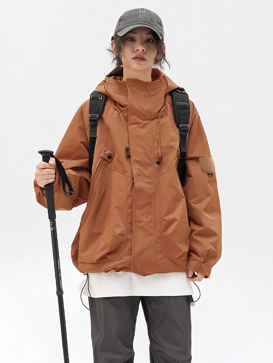 Spring Women Winderbreaker Jacket Waterproof Lightweight Loose Fit Outdoor Jacket Long Sleeve With Hooded Spring Women Clothes