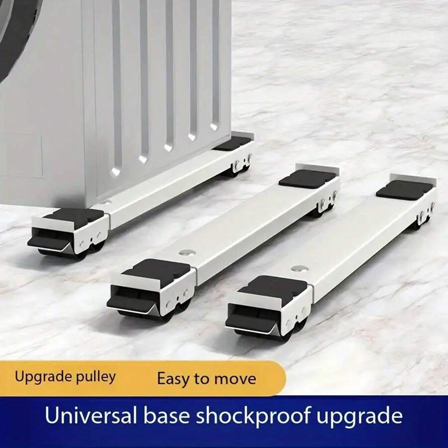 2pcs Adjustable 17.72-27.56 Inch Stainless Steel Anti-Vibration Washing Machine Stands, Non-Slip, Anti-Rust Feet, Load Capacity 661.39 Lbs, Shock-Proof Base Suitable For Refrigerators And Washers, Easy Assembly