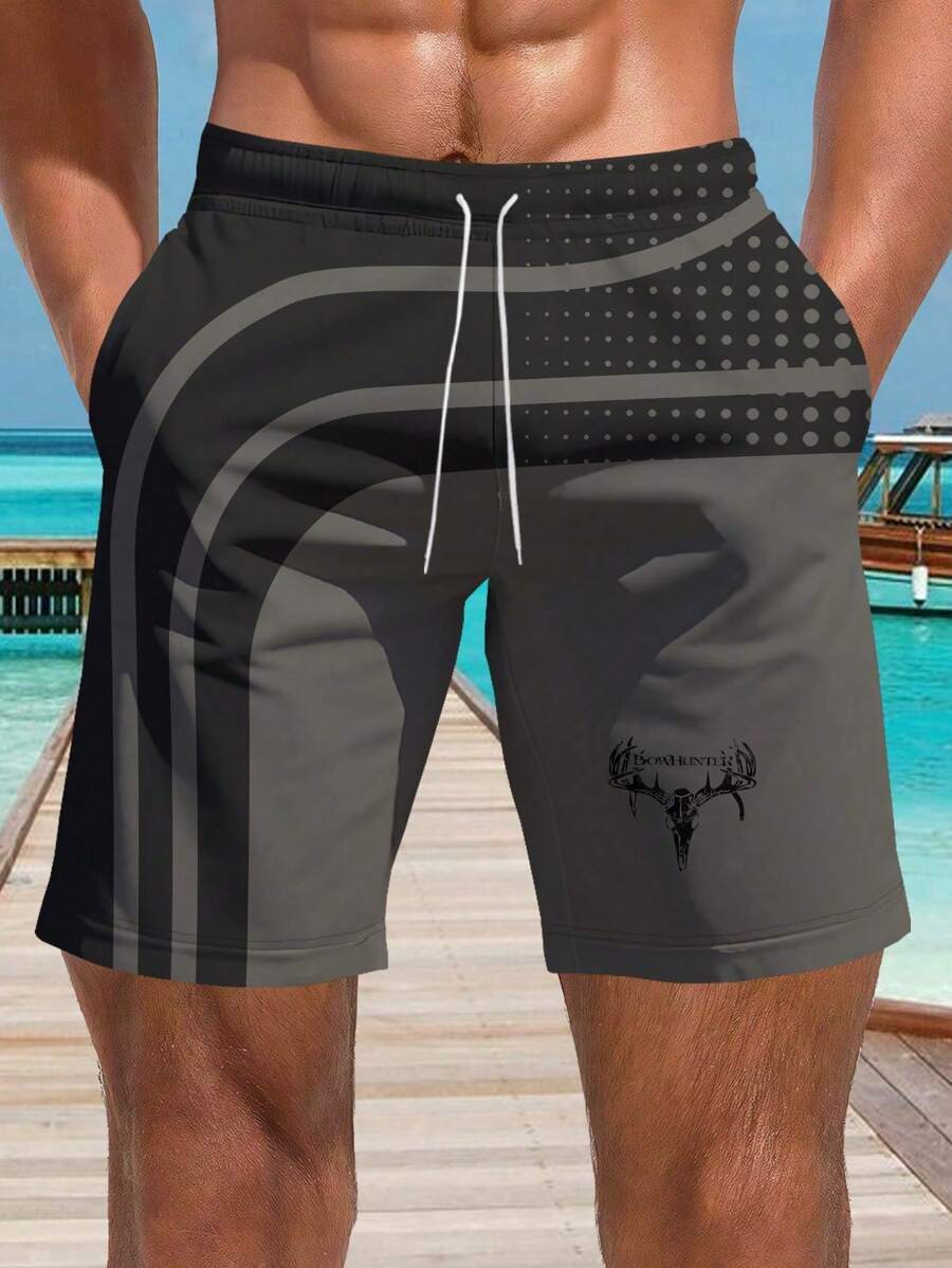 Plus Size Men's Hawaiian 3D Print Casual Beach Shorts - Quick Dry, Drawstring Waist, Perfect For Summer Outdoor Activities