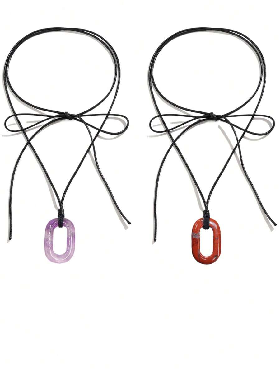 1 Piece Fashion High Quality Natural Amethyst Stone Oval Circle Pendant Semi-Precious Stone Large Hole Oval Circle Necklace Pendant DIY Bracelet Necklace Pendant Accessories