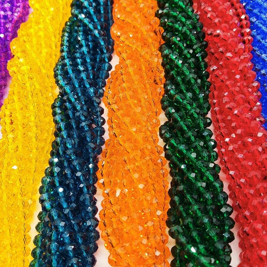 Al por mayor 10 hebras / 830+ piezas Cuentas de cristal brillante de 6 mm / Cuentas para vacaciones / Cuentas de cristal de estilo austriaco / Cuentas de cristal facetadas / Cuentas de cristal de forma redonda de colores para pulseras / collares / tobillos / aretes Haciendo joyas / Cuentas sueltas DIY / Cuentas espaciadoras de cristal / Decoración de boda / Decoración del árbol de Navidad / Decoración navideña / Decoración de la habitación