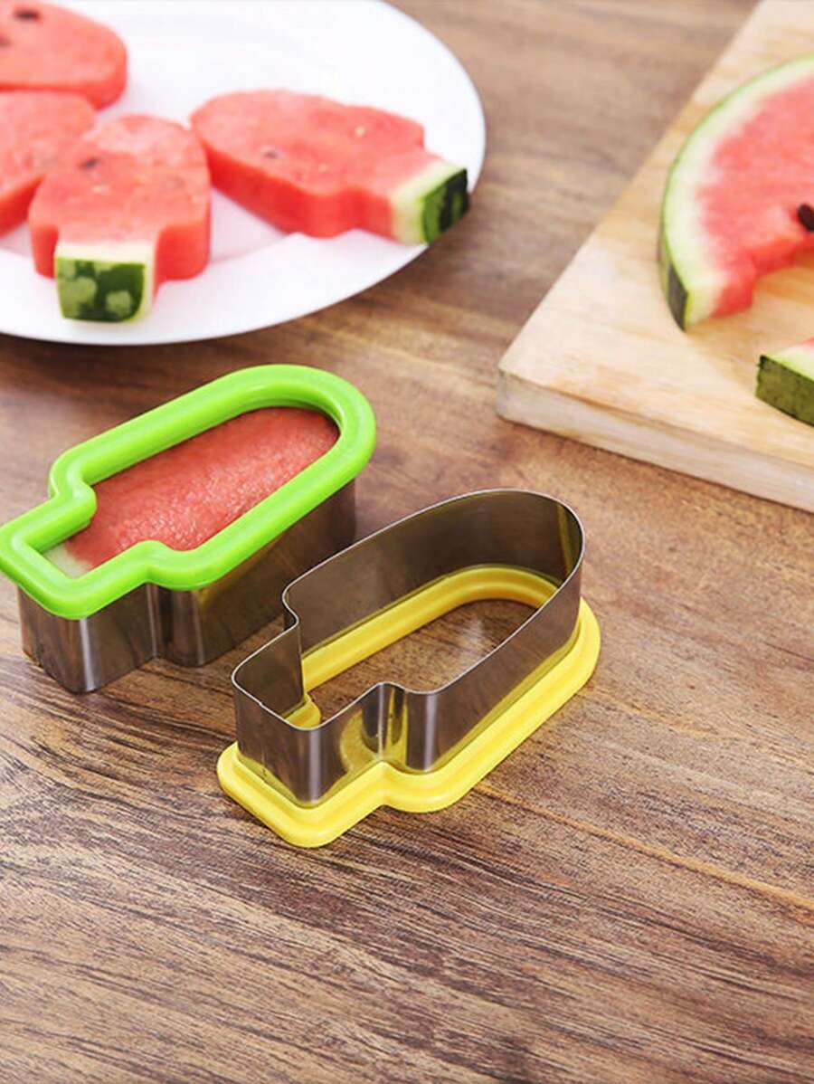 1pc Creative Stainless Steel Watermelon Slicer, Ice Stick Shaped Slicer, Watermelon Ice Cream Mold Divider. Watermelon Cutter Mold, Vegetable And Fruit Tool, Easy To Use.