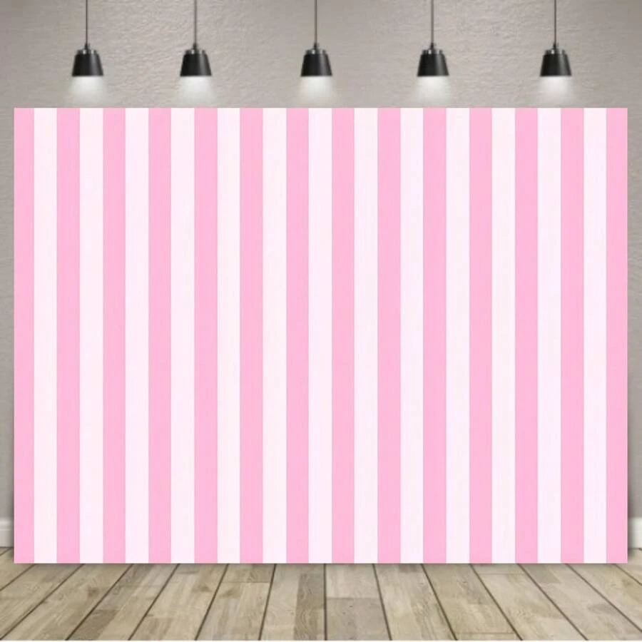 Fashionable Pink And White Striped Photography Background Banner - Perfect For Birthday Parties, Teen Showers, Sweet Portraits, And Outdoor Activities - Durable And Versatile Decorative Fabric, Birthday Party Decorations