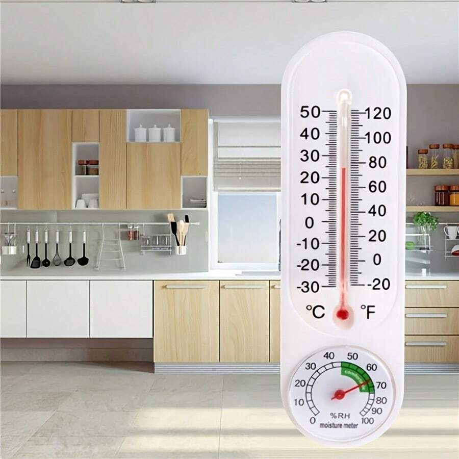 Hygromètre numérique et thermomètre d'intérieur et d'extérieur - Moniteur d'humidité et de température en Celsius/Fahrenheit, grand affichage pour la serre, la maison, le bureau, la pièce (Blanc)