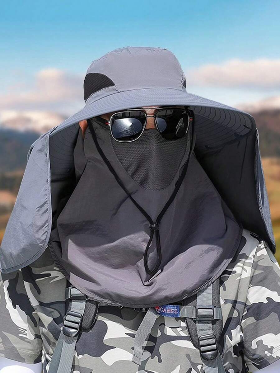 1 pieza Sombrero de sol de verano para hombre, sombrero de pesca de exterior con protección UV, 5 estilos diferentes de uso