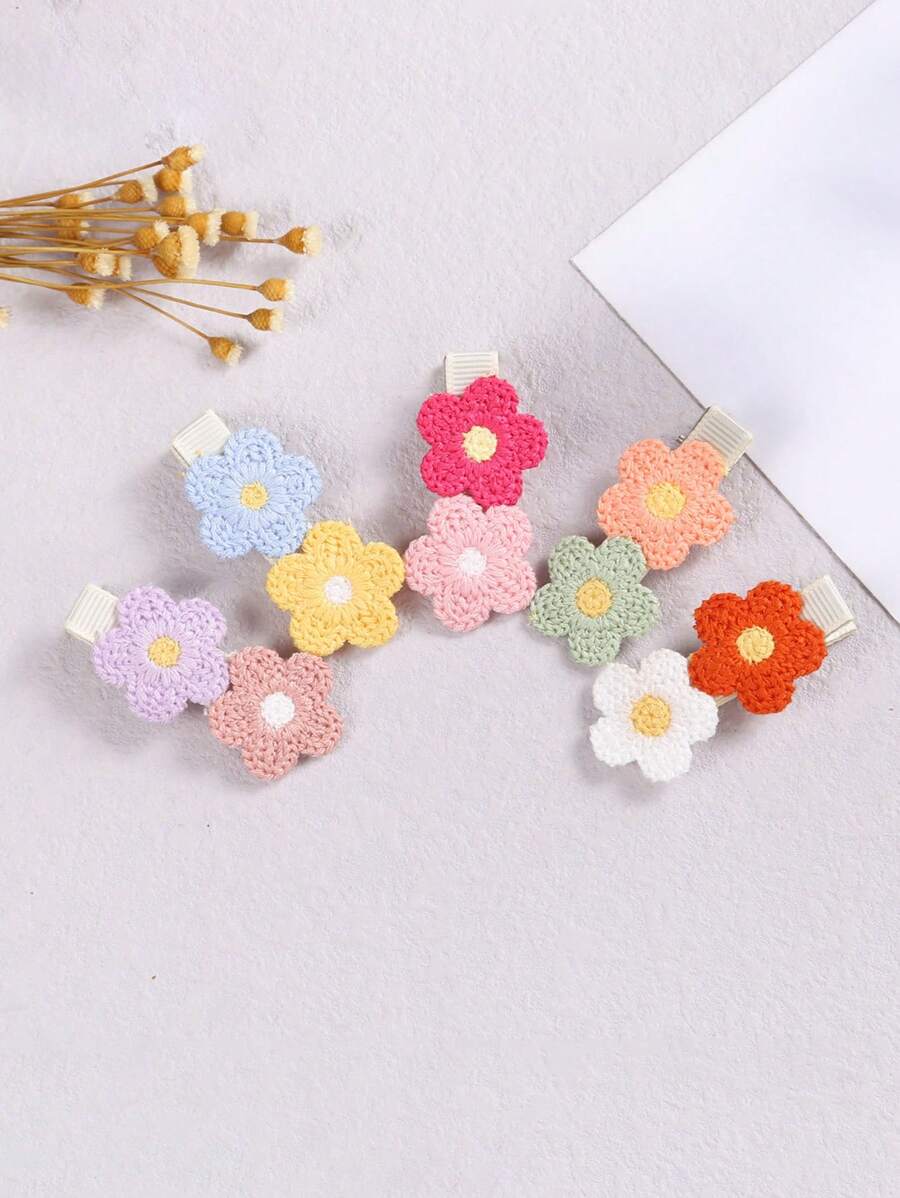 2pcs Cute Fabric Sunflower Hair Clips, Handmade Floral Bangs Hair Accessories, Sweet & Stylish Side Clips