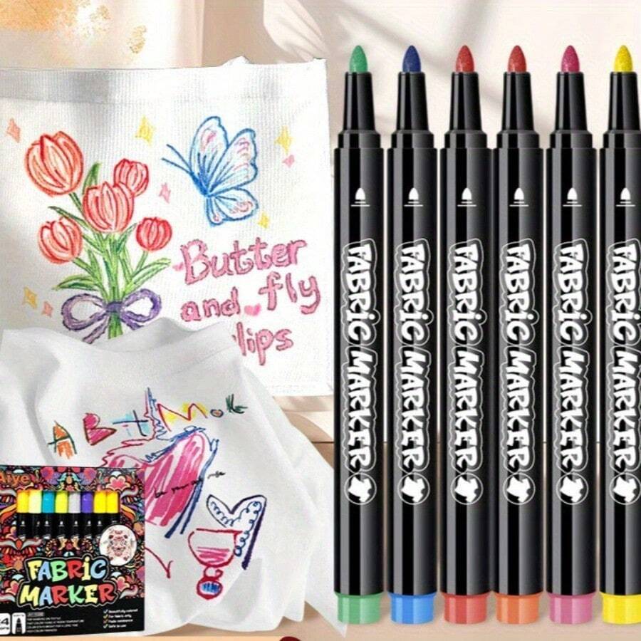 12 Colors Fabric Textile Markers Pens Set - , Indelible And Permanent Fabric Paint Fine Point Textile Marker Pen