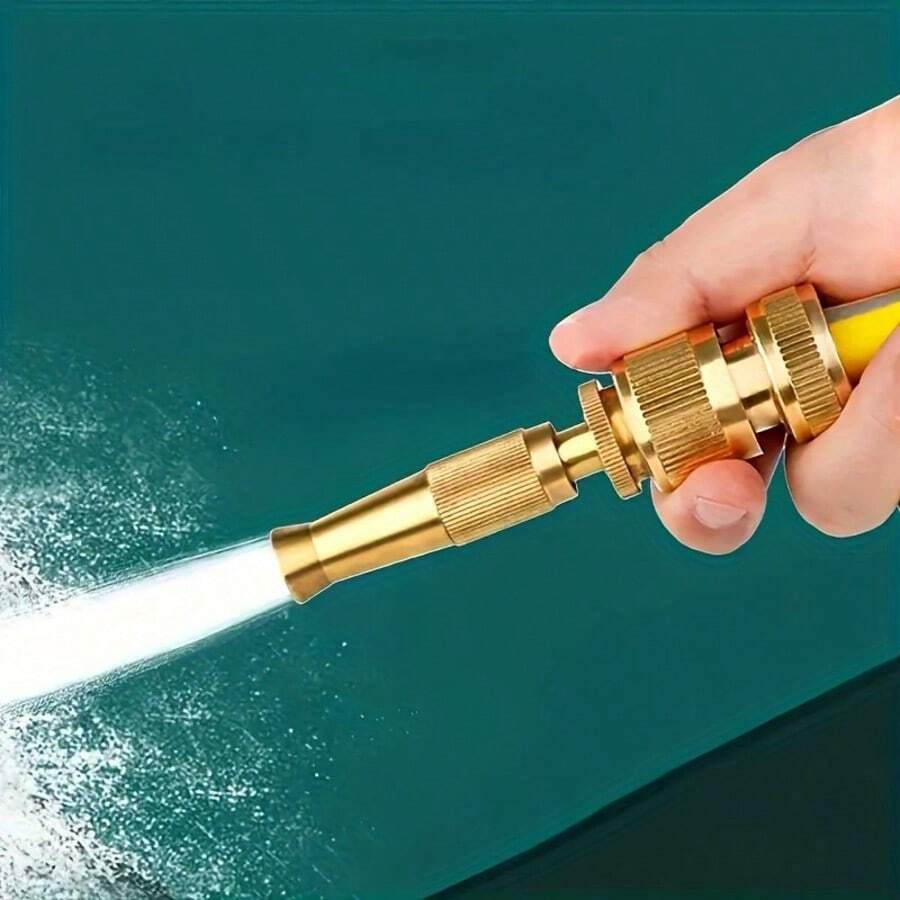 1 Piece Of Universal Garden Water Pipe With Nozzle, Regulating Valve, Multifunctional Watering System, Durable Metal Outdoor Water Pipe, No Battery Required