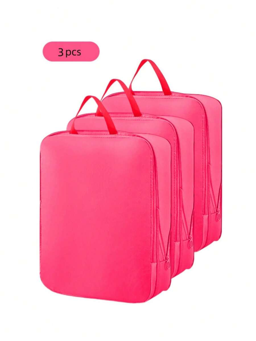 1/2/3 piezas Cubos de embalaje de compresión expandibles, hechos de tela suave y duradera, adecuados para viajes, viajes de negocios, almacenamiento de dormitorios de ropa, zapatos, calcetines, toallas y artículos personales, accesorios de viaje ideales, compactos y fáciles de transportar Organizador de almacenamiento de ropa para el hogar y el dormitorio, bolsa de organización y almacenamiento para la escuela, accesorios escolares, artículos escolares
