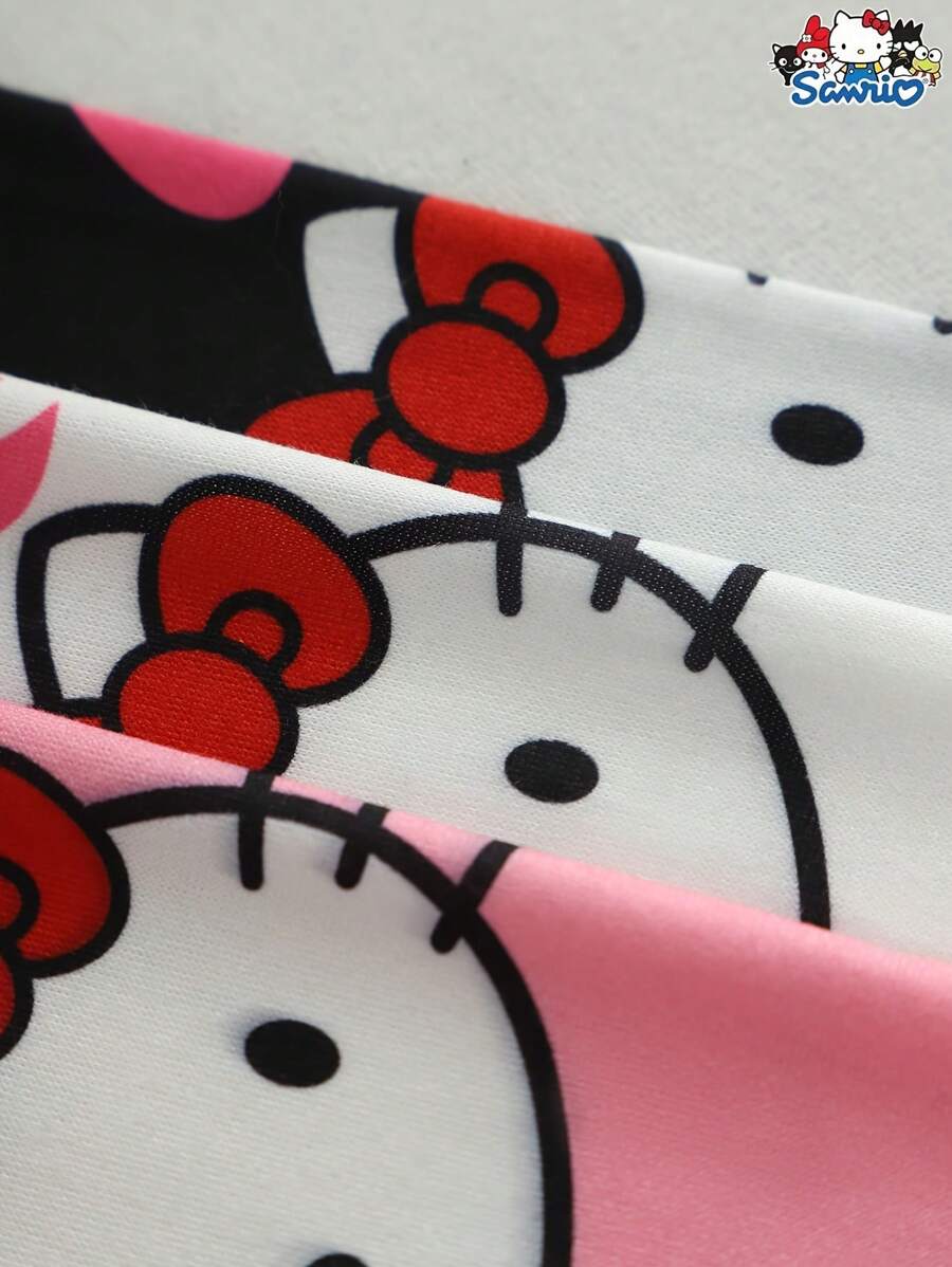 Sanrio Sanrio lizenziert! Hello Kitty bedruckte Schlafanzug-Hosen in drei Farben erhältlich, mit durchgehendem Muster von süßen Mustern für bequeme und süße Zuhause-Zeit.