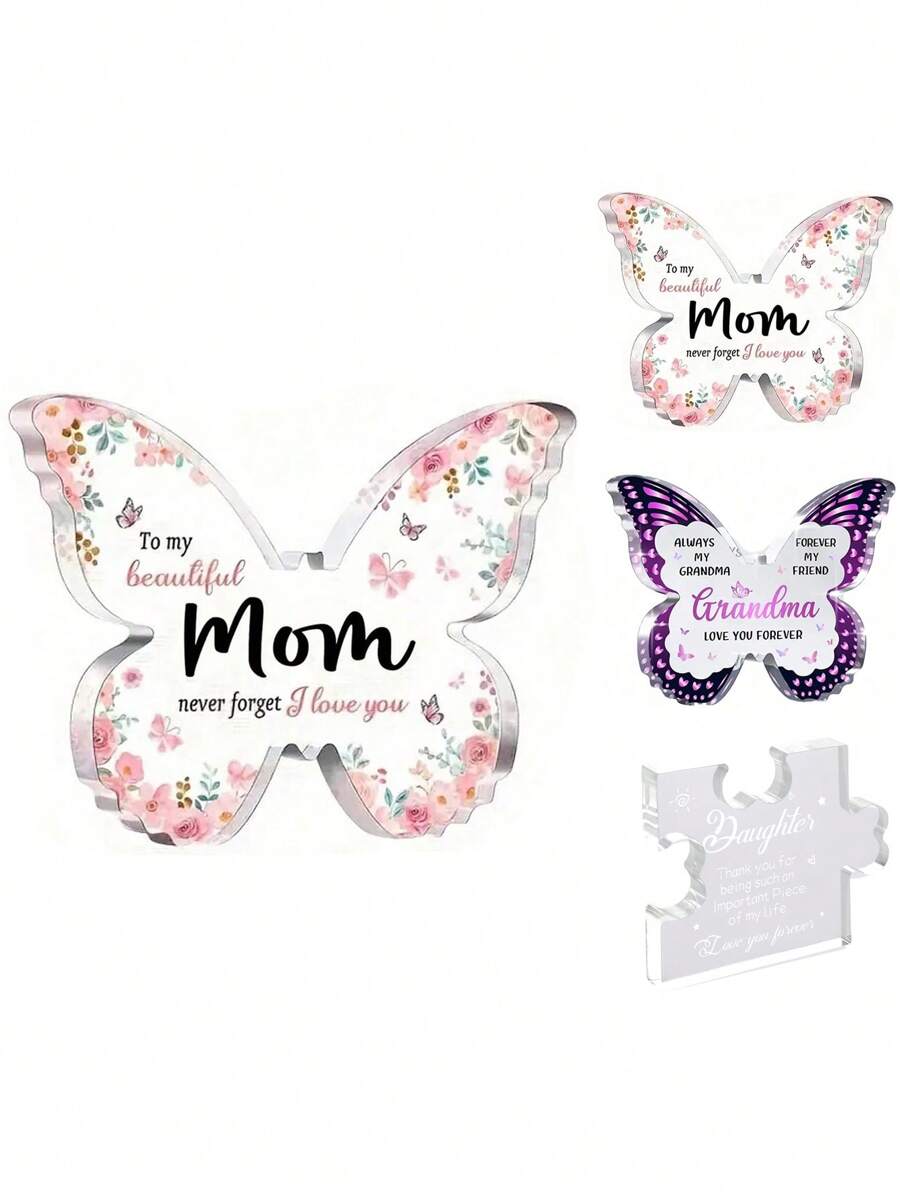 1pc Acrylic Decorative Plaque, Unique Birthday Gift For Mom, Grandma, Graduation Gift For Daughter, Acrylic Puzzles, Wedding Anniversary Card, Desk Decor