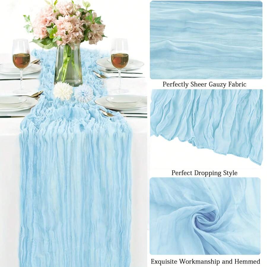 1pc Hand-Woven Balinese Sheer Table Runner, Rustic Transparent Dining Table Decor, Suitable For Romantic Bridal Shower Gifts, Multi-Scene Practical Use