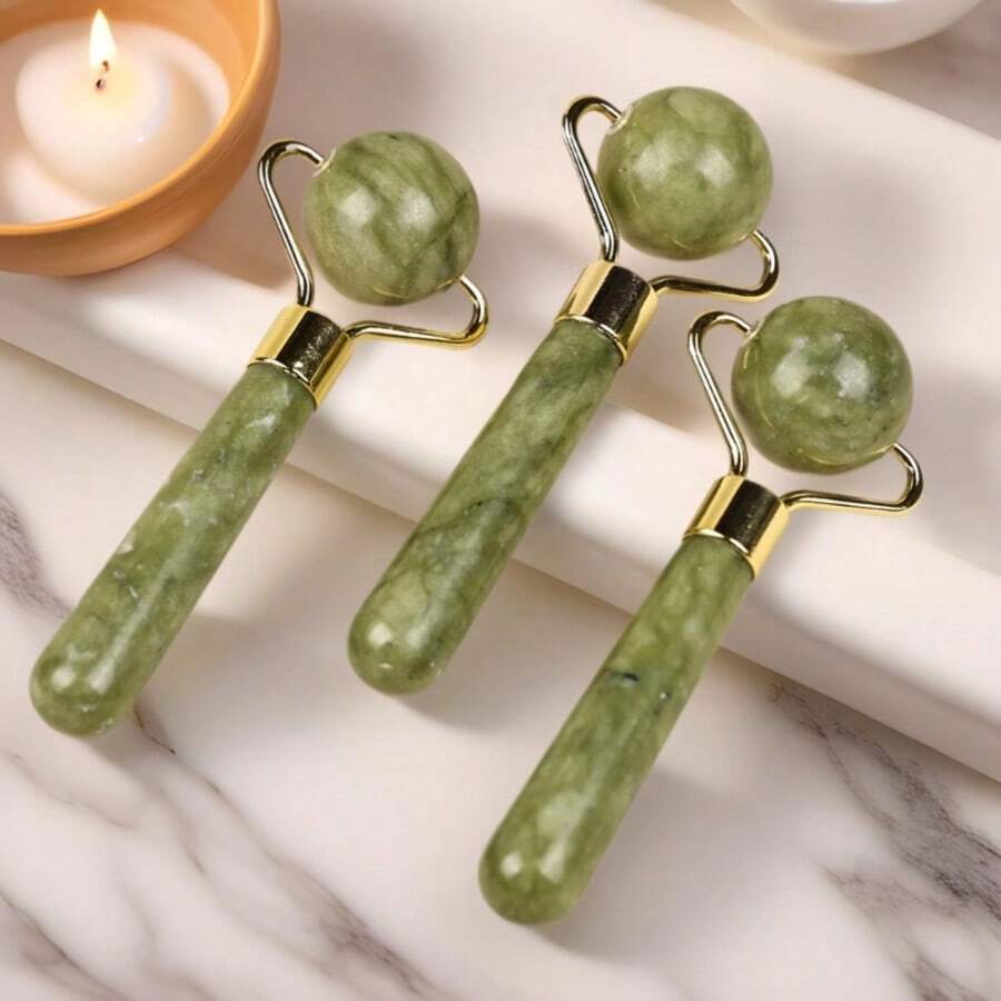1pc Stone Made Beauty Roller Massager For Face, Body And Eyes, Skin Care Tool For Home And Spa
