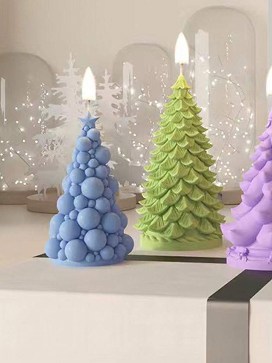 1pc Bubble Ball Tree DIY New Silicone Candle Mold, Holiday Gift, Fragrance Stone Gypsum Home Decor Craft Mold