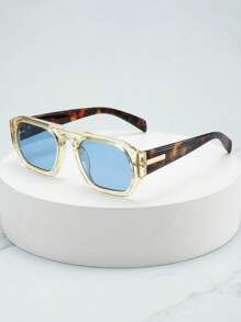 Yellow Frame Tortoise Shell Legs With Blue Pieces