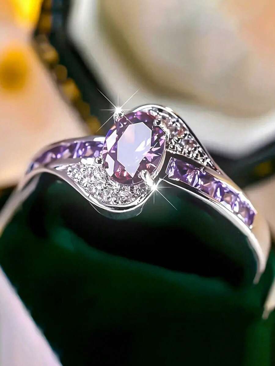 1 peça anéis clássicos de prata esterlina 925 com zircônia cúbica, joias de casamento para mulheres, joias finas