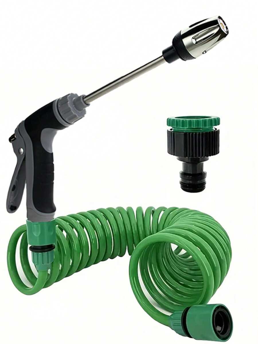 3pcs Garden Flexible Hose Set, Multi-Functional High-Pressure Car Washing Spray Gun Set, Household Car Washing Set, Available In Different Sizes