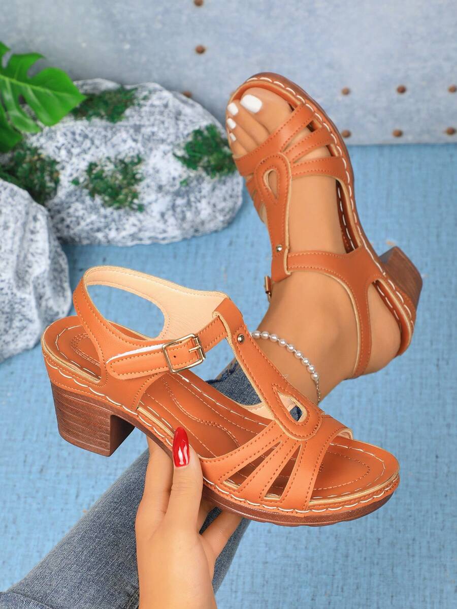 1 Pair Women's Wedge Platform Strap Sandals, Versatile Flat Comfortable Sports Beach Shoes, Vacation Style Casual Fashion Slip-On Suitable For Daily Wear, Minimalist Design