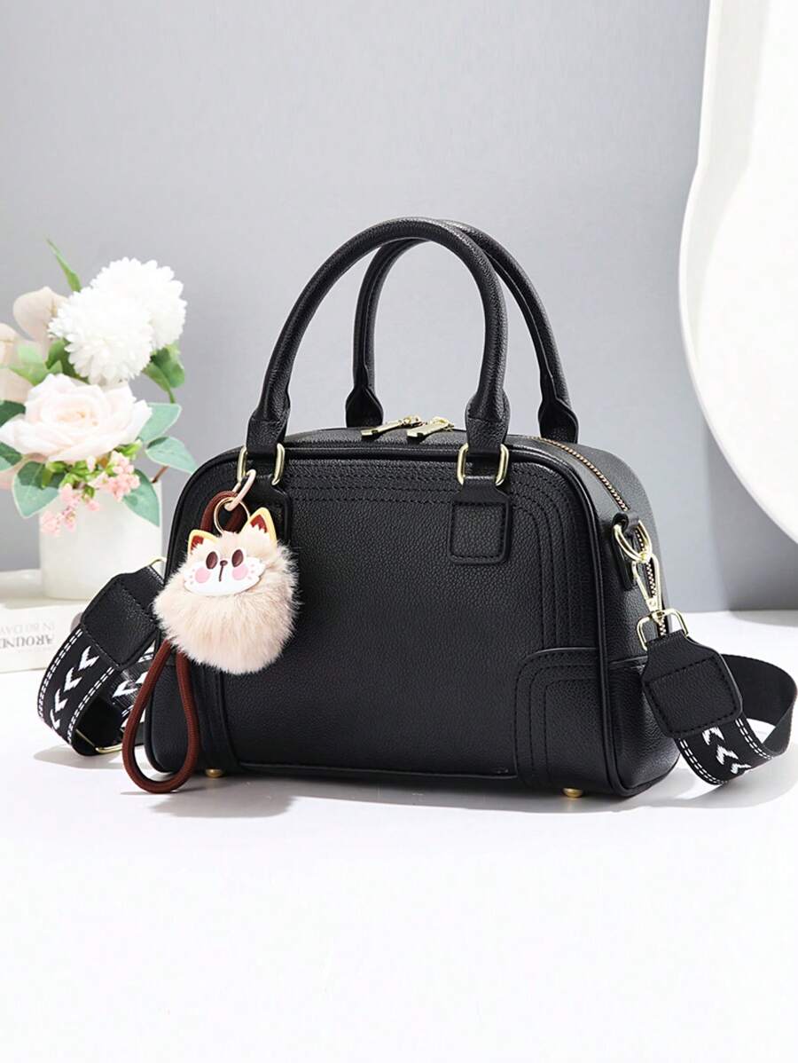Elegant Fashion Women's Handbag With Charm, Multi-Functional Mom Bag Large Capacity Shoulder Tote Bag, Stylish Design, New Soft Square Bag Fashionable Ladies Handbag Shoulder Crossbody Bag Versatile Casual Multi-Layer Large Capacity With Dual Straps For Single/Crossbody Carry, Suitable For Valentine's Day Gift, Suitable For Travel, Shopping Mall, New Stylish Ladies Tote Shoulder Crossbody Color-Block Bag, Versatile Casual Luxurious Large Capacity Shoulder/Crossbody Bag