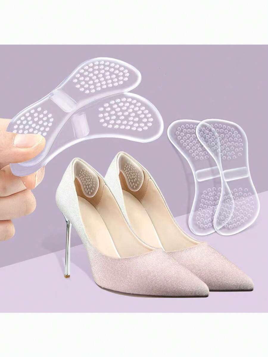 1 paio di cuscinetti in silicone per il tallone, imbottiture per prevenire lo sfregamento nelle scarpe con tacco alto, di design universale nuovo più spesso e morbido, aumenta di mezza misura